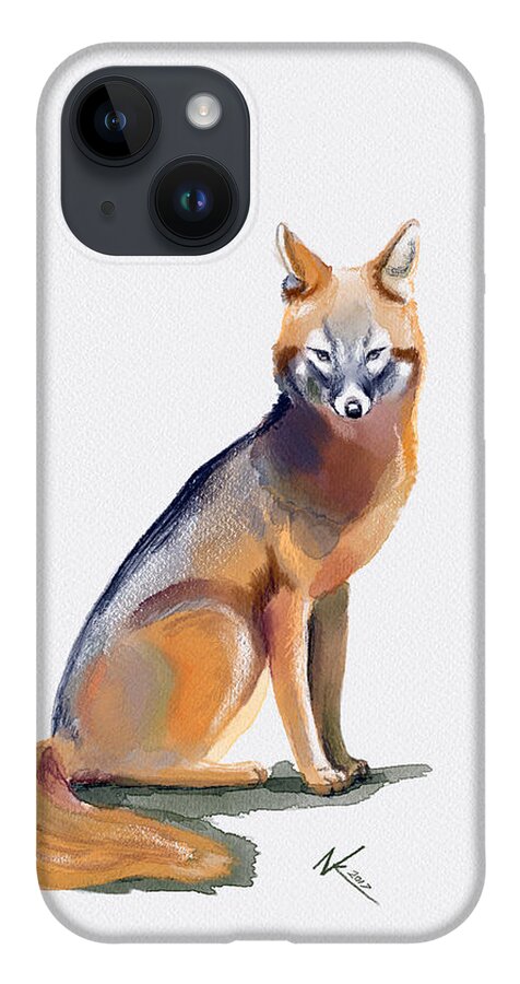 Fox iPhone 14 Case featuring the digital art Fox by Norman Klein