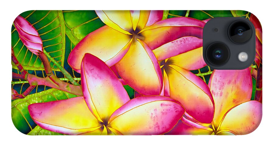 Frangipani Flower iPhone Case featuring the painting Frangipani Flower by Daniel Jean-Baptiste