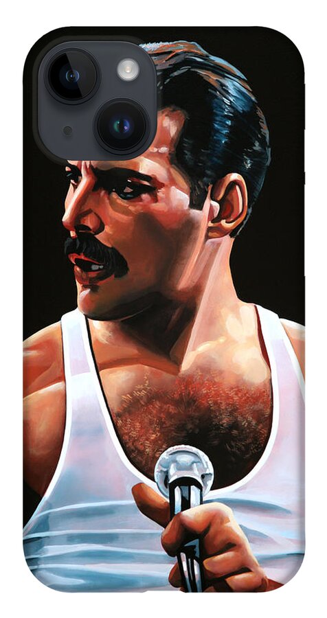 Freddie Mercury iPhone 14 Case featuring the painting Freddie Mercury by Paul Meijering