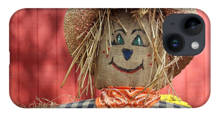 Photo For Sale iPhone 14 Case featuring the photograph Friendly Scarecrow by Robert Wilder Jr