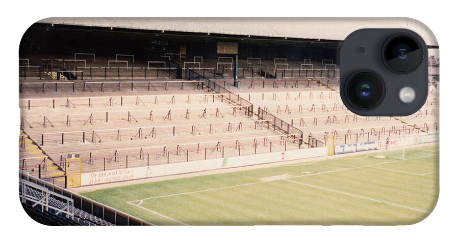 Fulham iPhone 14 Case featuring the photograph Fulham - Craven Cottage - North Stand Hammersmith End 1 - April 1991 by Legendary Football Grounds
