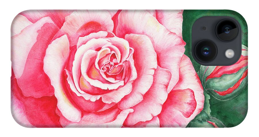 Rose iPhone 14 Case featuring the painting Full Bloom by Lori Taylor