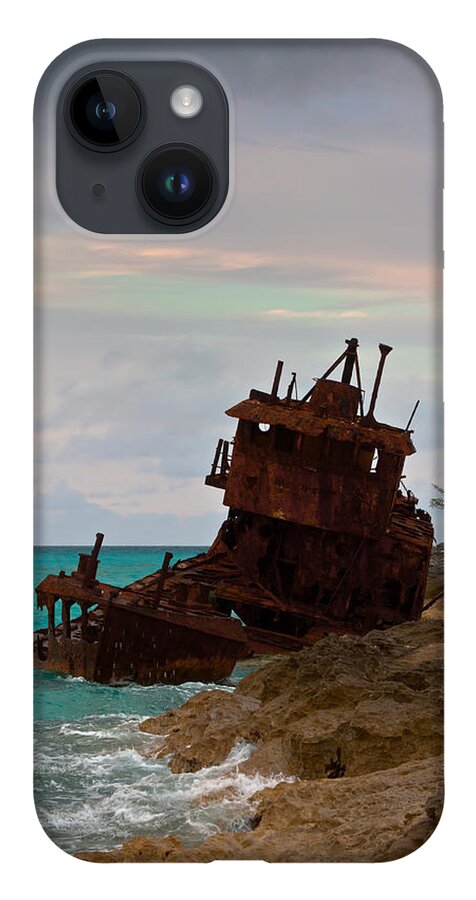 Aquamarine iPhone 14 Case featuring the photograph Gallant Lady Aground by Ed Gleichman