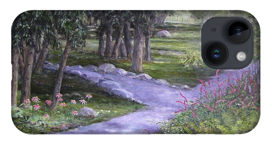 Garden iPhone 14 Case featuring the painting Garden walk by Jan Byington