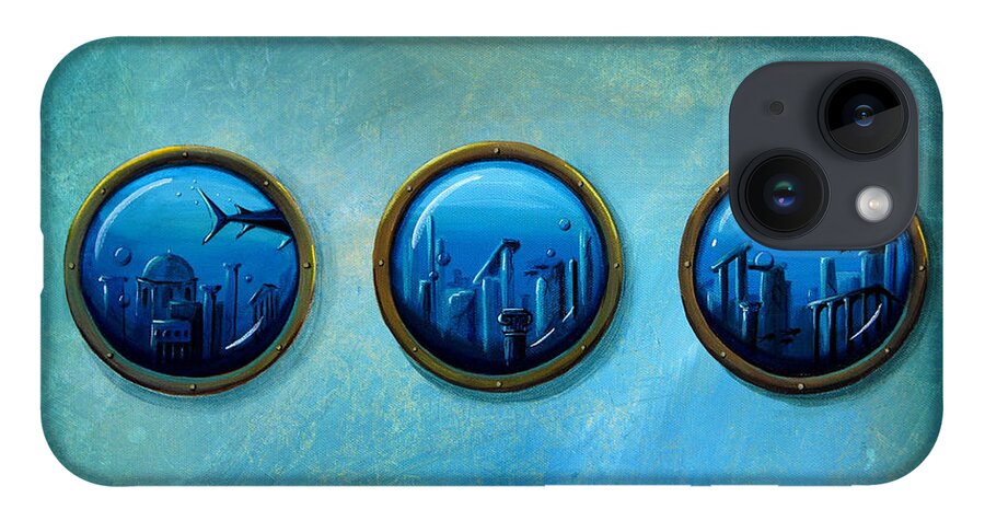 Porthole iPhone 14 Case featuring the painting Gateway To Antiquity by Cindy Thornton