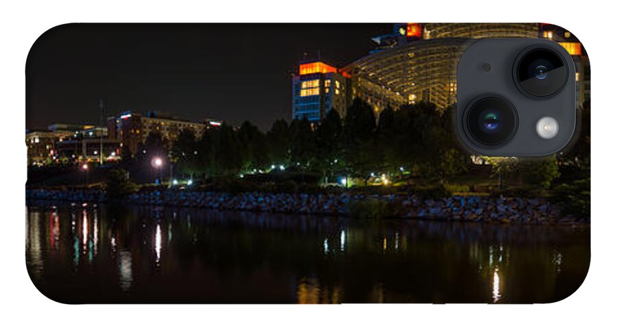 D.c. iPhone 14 Case featuring the photograph Gaylord National Resort and Convention Center at night by Chris Bordeleau