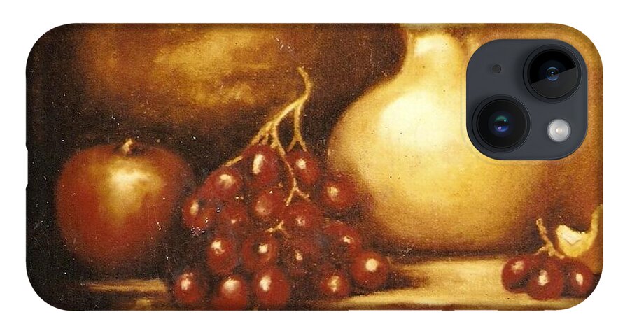 Still Life iPhone 14 Case featuring the painting Golden Carafe by Jordana Sands