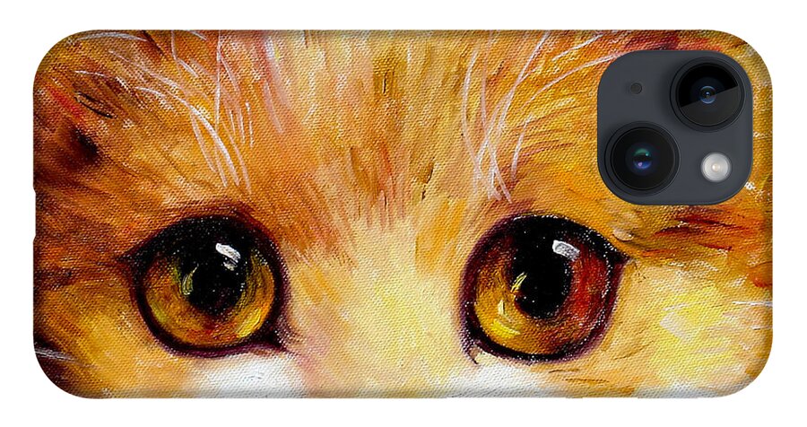 Portrait iPhone 14 Case featuring the painting Golden Eye by Shijun Munns