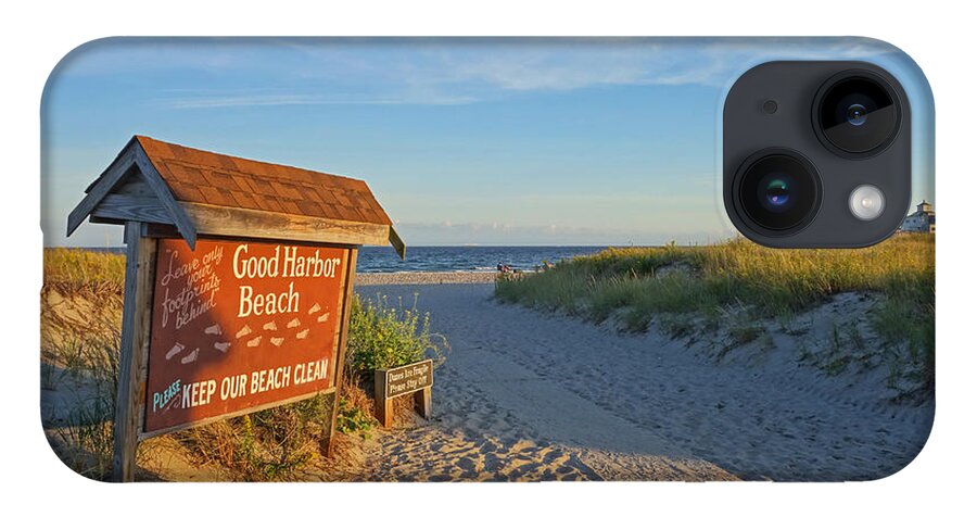 Gloucester iPhone 14 Case featuring the photograph Good Harbor Sign at Sunset by Toby McGuire
