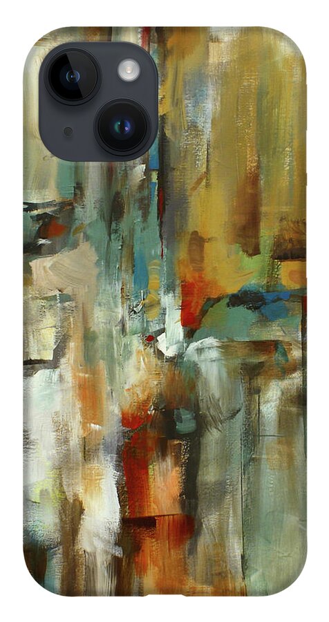 Geometric iPhone 14 Case featuring the painting Gravity by Michael Lang