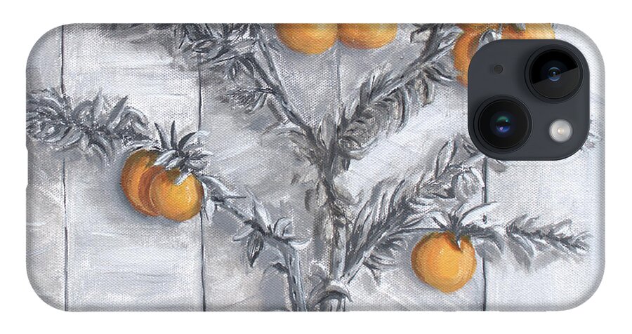 Oranges iPhone 14 Case featuring the painting Grayscale Oranges by Stephen Krieger