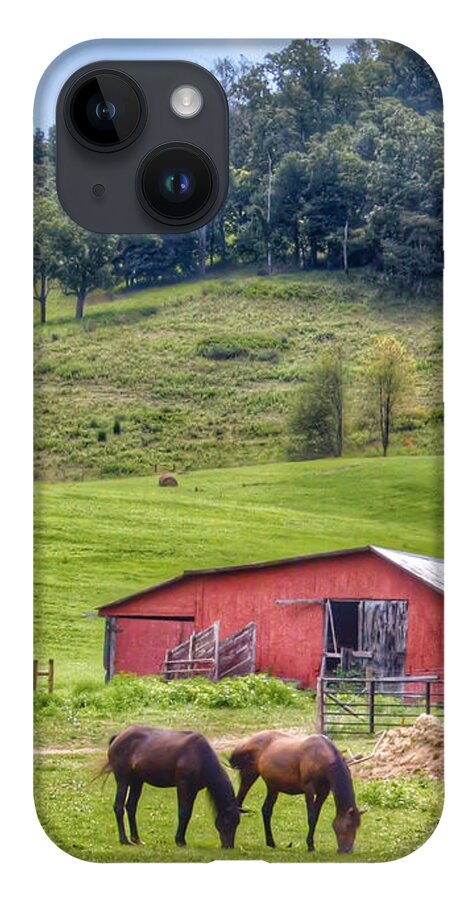 Barn iPhone 14 Case featuring the photograph Grazing by Kerri Farley