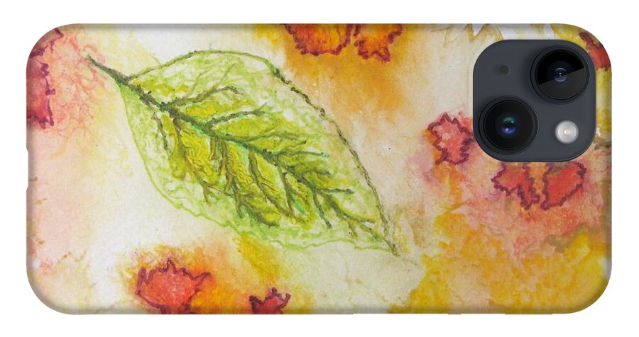 Nature iPhone 14 Case featuring the painting Green Leaf of Fall by Patricia Arroyo