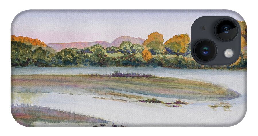 Watercolor iPhone Case featuring the painting Green River Morning by Jackie MacNair