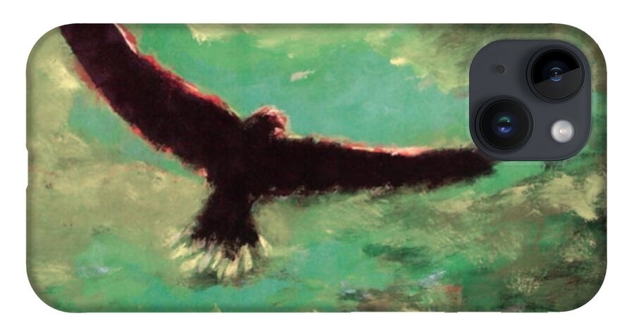 Eagle iPhone Case featuring the painting Green Sky by Enrico Garff