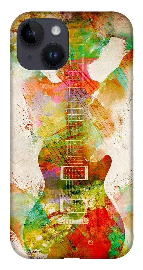 Guitar iPhone 14 Case featuring the digital art Guitar Siren by Nikki Smith
