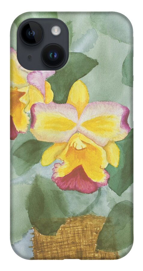 Orchids iPhone 14 Case featuring the painting Gypsy Orchids by Peggy King