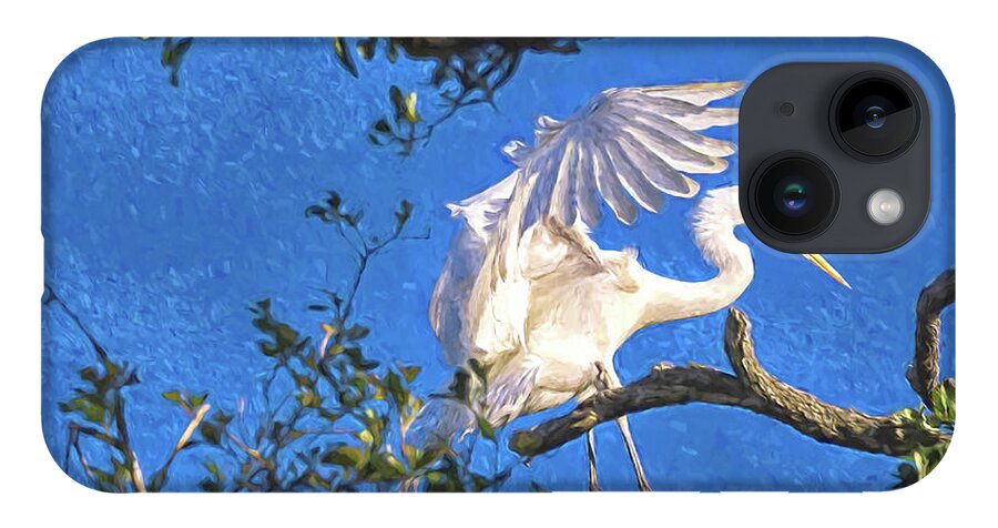 Egrets iPhone Case featuring the digital art Hard Landing by DB Hayes