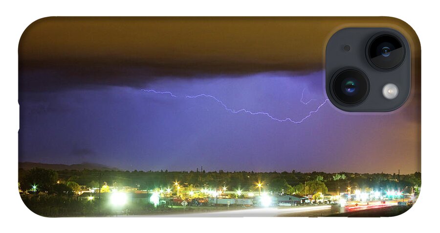 287 iPhone Case featuring the photograph Hard Rain Lightning Thunderstorm over Loveland Colorado by James BO Insogna