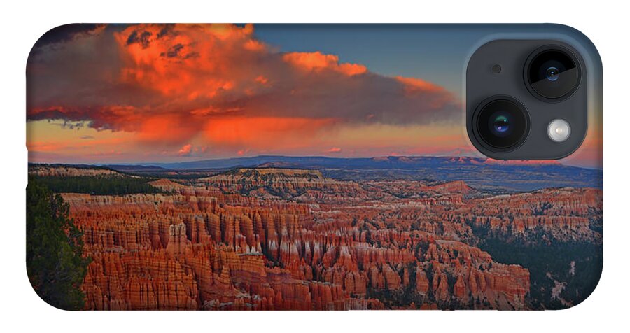 Moon Over Bryce National Park iPhone 14 Case featuring the photograph Harvest Moon Over Bryce National Park by Raymond Salani III