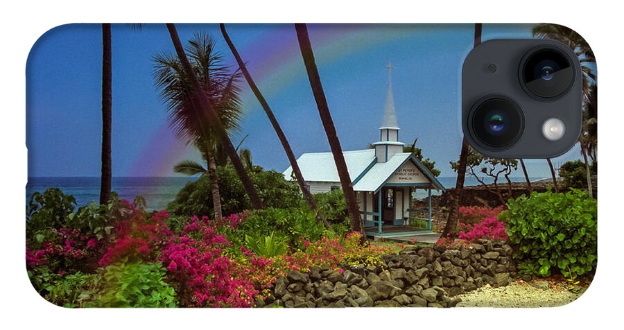 Church iPhone 14 Case featuring the photograph Hawaii Rainbow by Randy Sylvia