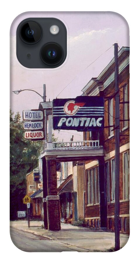 Landscape iPhone 14 Case featuring the painting Hemlock Hotel by William Brody