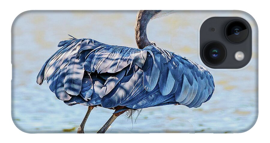 Heron iPhone 14 Case featuring the photograph Heron Puffing by Jerry Cahill
