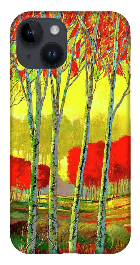 Trees iPhone 14 Case featuring the painting HIdden Meaning by Ford Smith