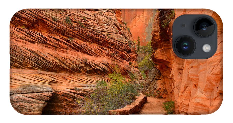 Hike To Observation Point In Zion National Park iPhone 14 Case featuring the photograph Hike to Observation Point by Raymond Salani III