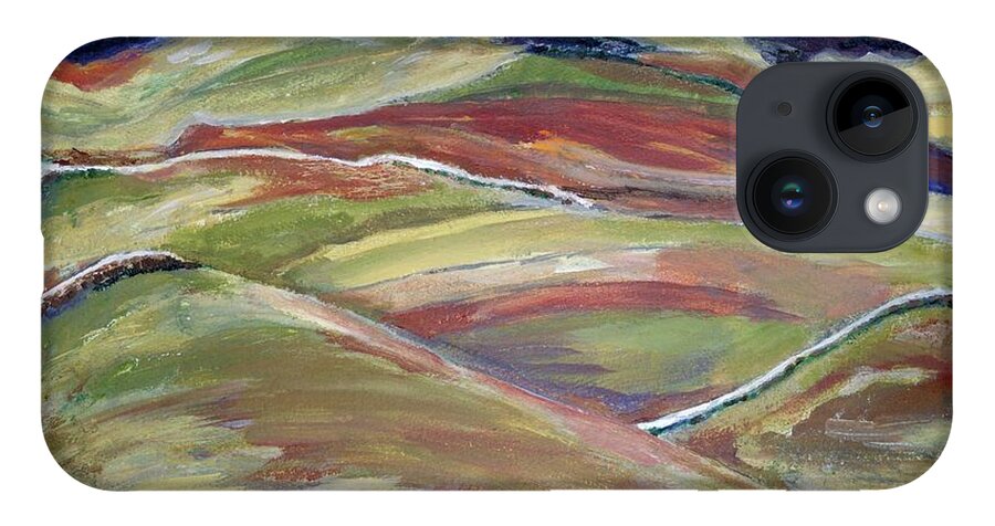  iPhone 14 Case featuring the painting Northern Hills, Clare Island by Kathleen Barnes
