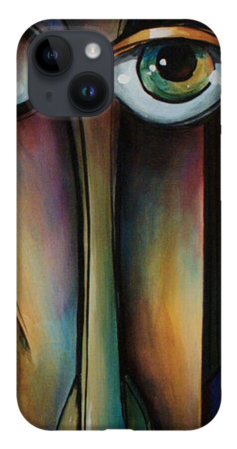 Portrait iPhone Case featuring the painting HIS by Michael Lang