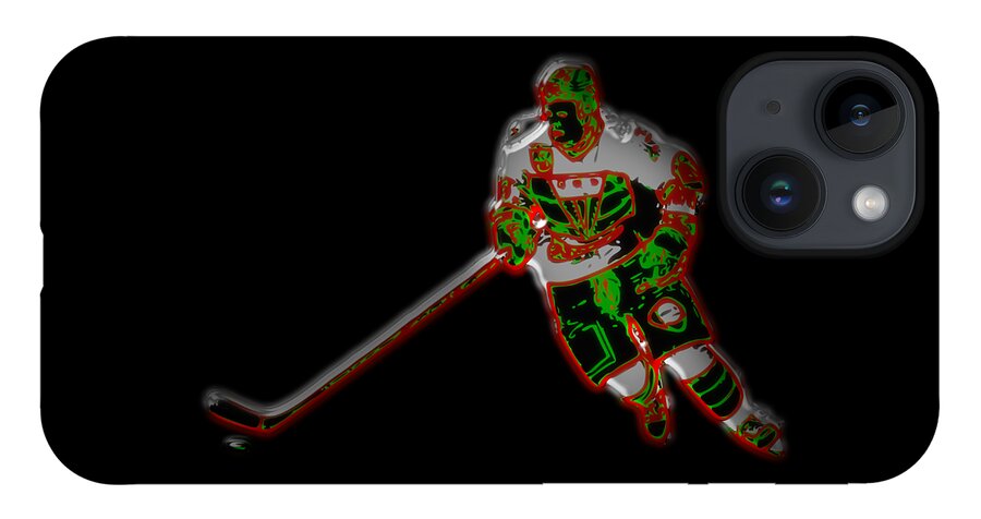 Hockey iPhone 14 Case featuring the digital art Hockey Player by Piotr Dulski