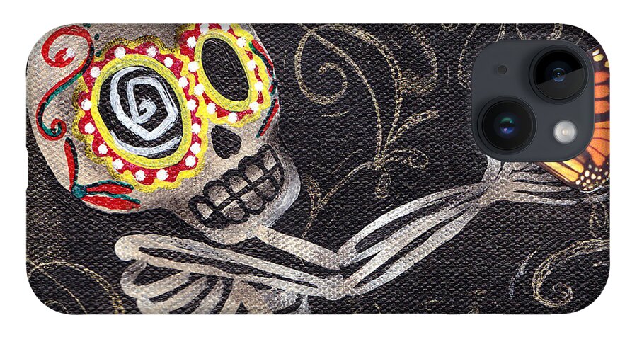 Day Of The Dead iPhone 14 Case featuring the painting Holding Life by Abril Andrade
