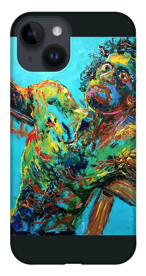 Portraits iPhone 14 Case featuring the painting Holding On by Madeleine Shulman
