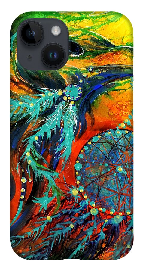 Mythical iPhone 14 Case featuring the painting Hope Rising by Francine Dufour Jones