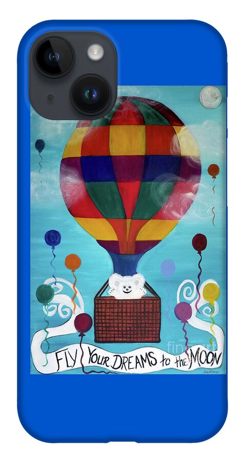 Hot Air Balloon iPhone Case featuring the painting Hot Bear Balloon by Artist Linda Marie