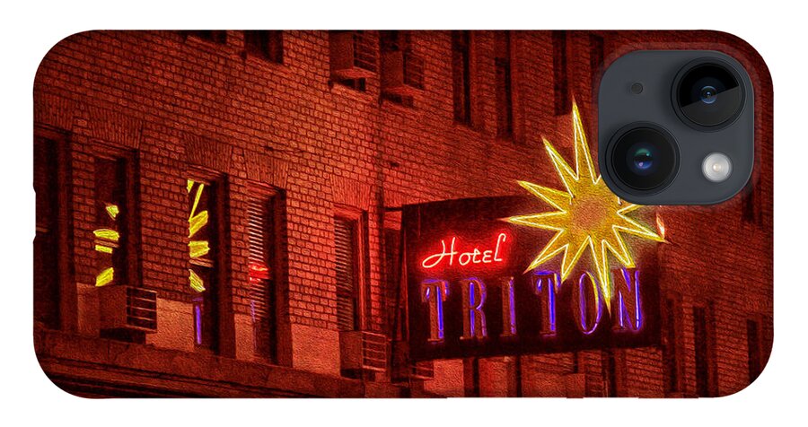 Bonnie Follett iPhone Case featuring the photograph Hotel Triton Neon Sign by Bonnie Follett