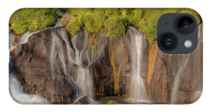 Waterfall iPhone 14 Case featuring the photograph Hraunfossar 0638 by Kristina Rinell