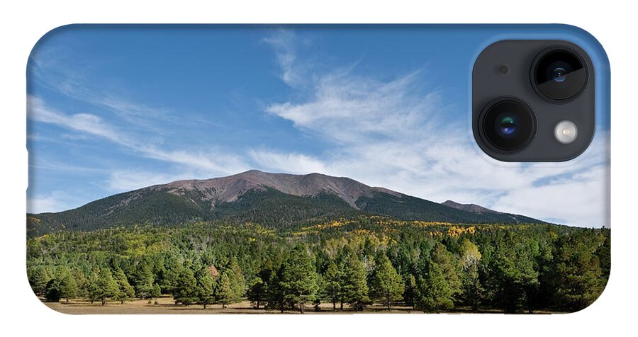 Arizona iPhone 14 Case featuring the photograph Humphreys Peak from Hart Prairie by Jeff Goulden