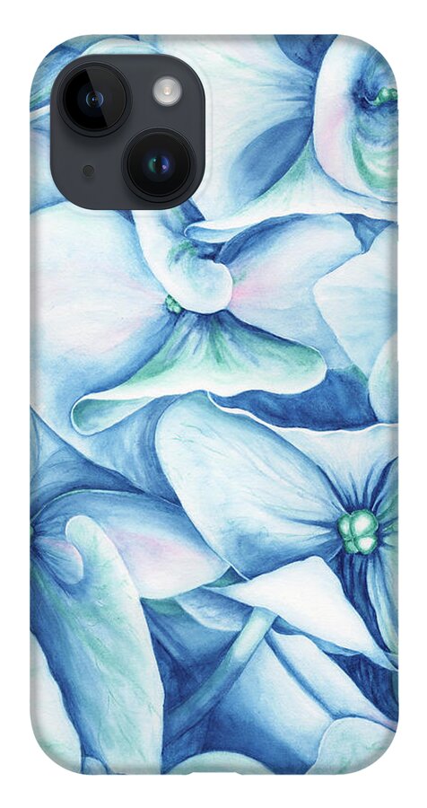 Floral iPhone 14 Case featuring the painting Hydrangea by Lori Taylor