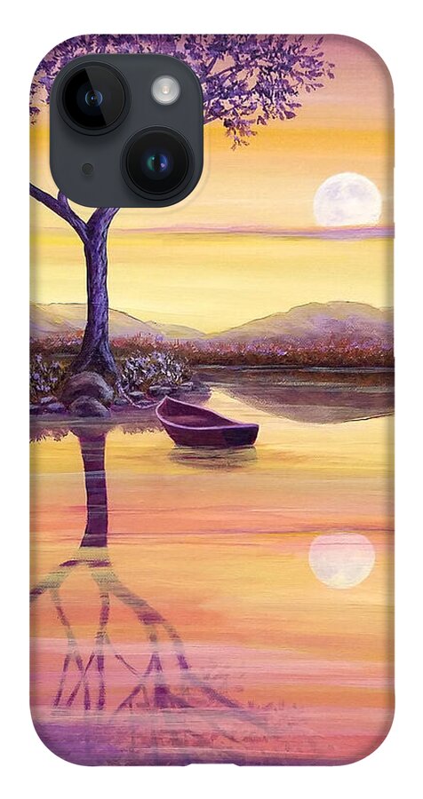 I iPhone 14 Case featuring the painting I Dreamt of the Moon by Sarah Irland