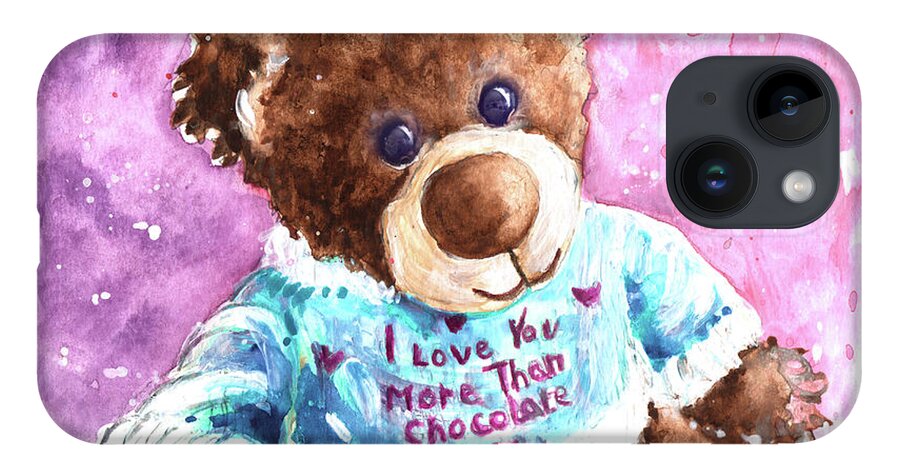 Truffle Mcfurry iPhone 14 Case featuring the painting I Love You More Than Chocolate by Miki De Goodaboom