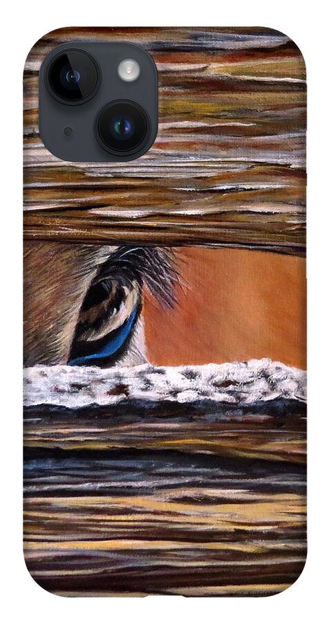 Horse iPhone 14 Case featuring the painting I See You by Marilyn McNish