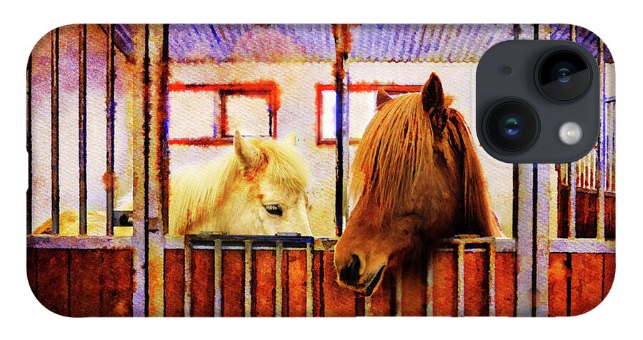 Horses iPhone 14 Case featuring the photograph Icelandic Horses of Hester-Stables 3 by Craig J Satterlee