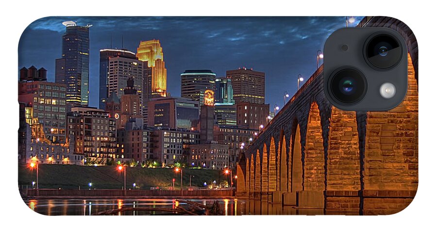 Minneapolis Stone Arch Bridge iPhone 14 Case featuring the photograph Iconic Minneapolis Stone Arch Bridge by Wayne Moran