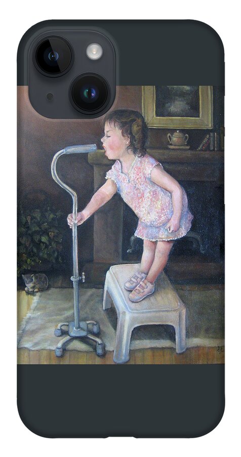 Child iPhone 14 Case featuring the painting I'm Singin in the Cane by Donna Tucker