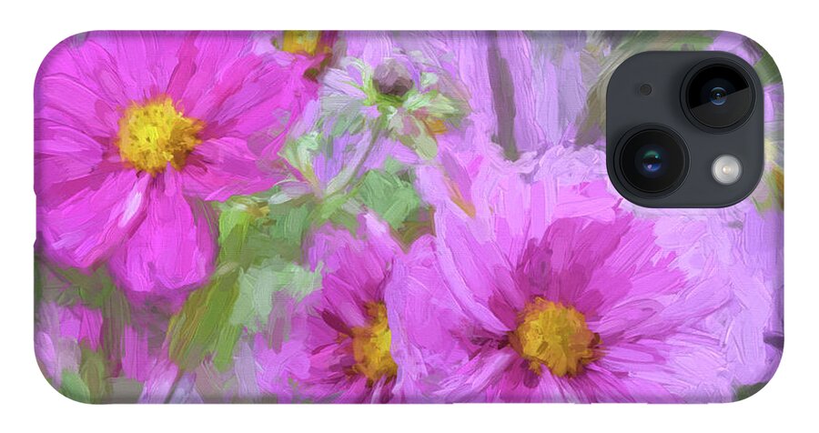 Painted Photo iPhone 14 Case featuring the painting Impasto Cosmos by Bonnie Bruno