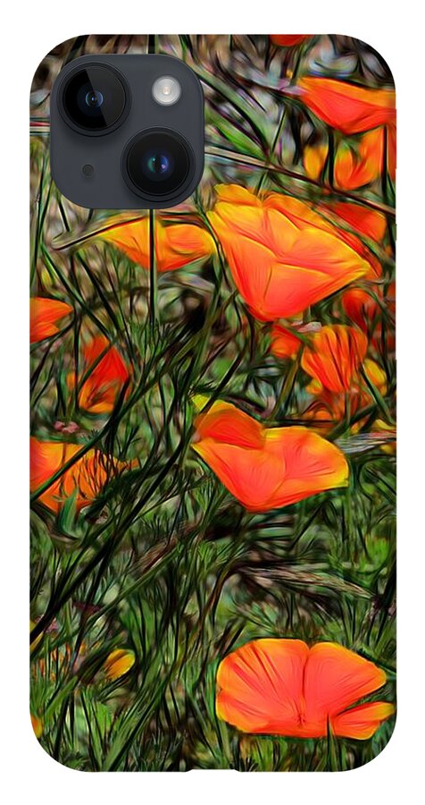 Orange iPhone 14 Case featuring the painting Impressions of Orange by Jon Volden