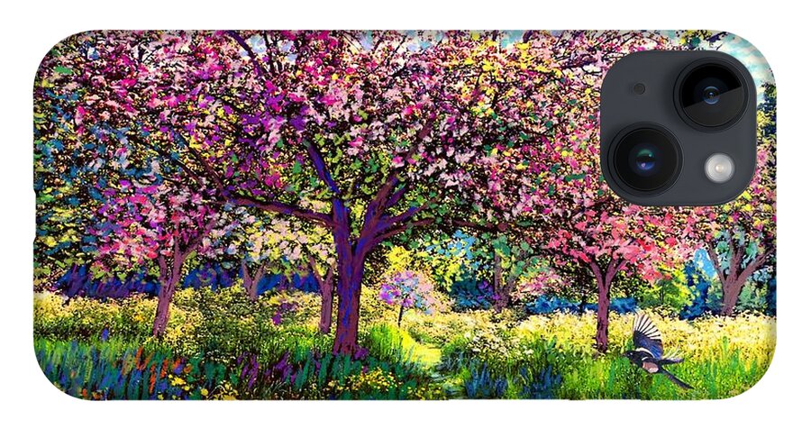 Floral iPhone 14 Case featuring the painting In Love with Spring, Blossom Trees by Jane Small