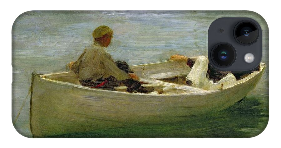 Rowing iPhone 14 Case featuring the painting In the Rowing Boat by Henry Scott Tuke